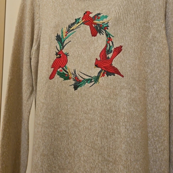 Sweater by Croft & Barrow beige Holiday Christmas ready - Picture 10 of 12